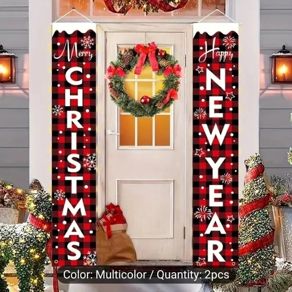 Christmas and New Years Door Banners